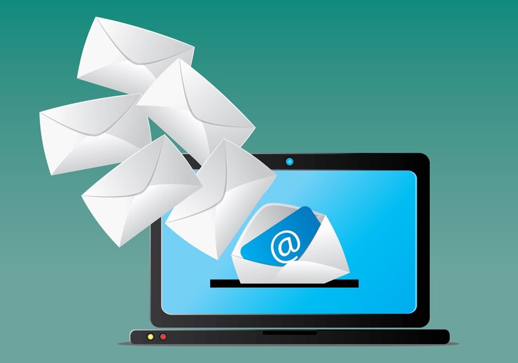 Caixa de entrada de e-mail no computador