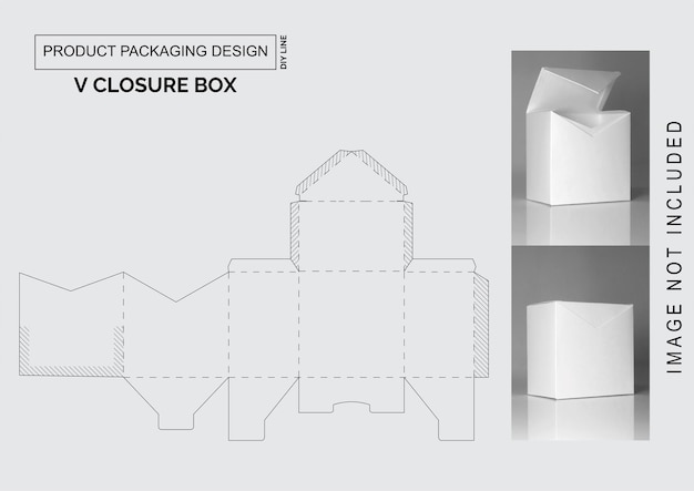 Caixa de fechamento de design de embalagem do produto v