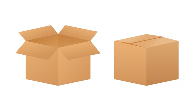 Caixa de papelão. Símbolo de entrega de remessa. Ícone da caixa de presente. ilustração.