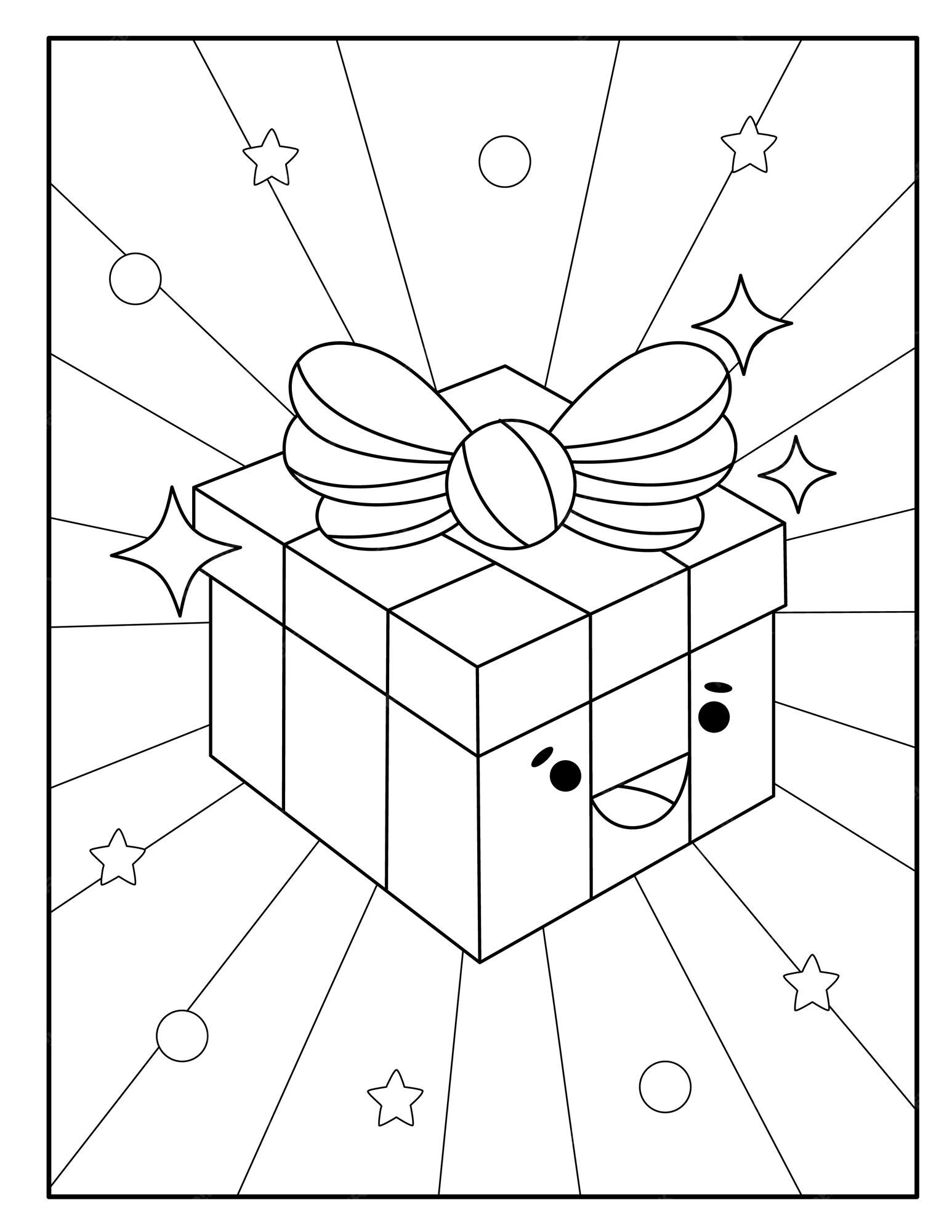 Desenho de Caixa de música Kawaii para Colorir - Colorir.com