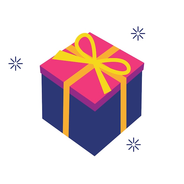 Caixa de presente ou ilustração de presente para uma celebração de férias oferta especial de vendas em fundo branco