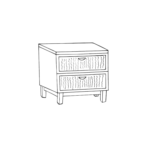 Vetor caixas de gaveta desenhadas à mão scandi ou caixas de galinha esfarrapadas para móveis de interiores domésticos