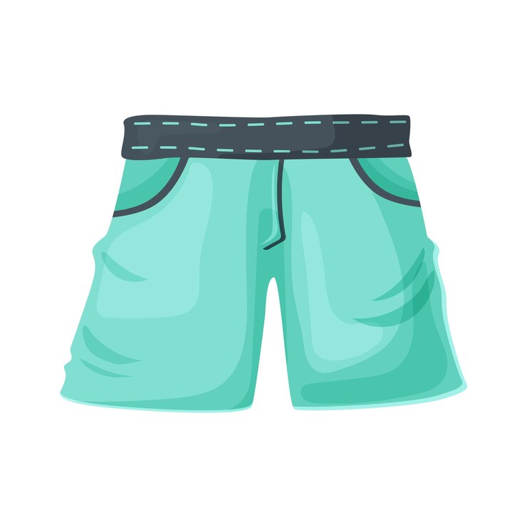Vetor calção de banho masculino cueca boxer azul em ilustração vetorial estilo cartoon isolada em branco