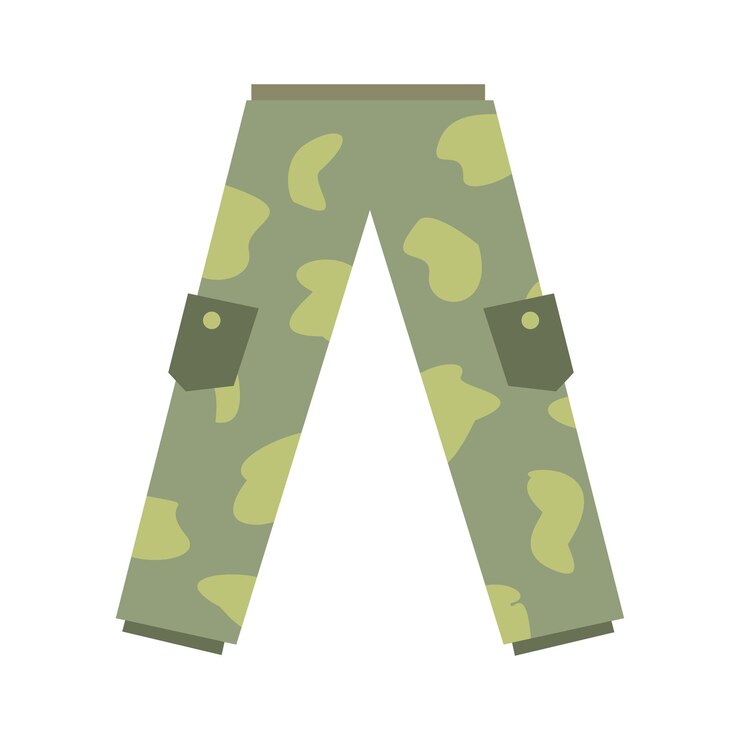 Vetor calças camufladas ícone plano isolado em fundo branco
