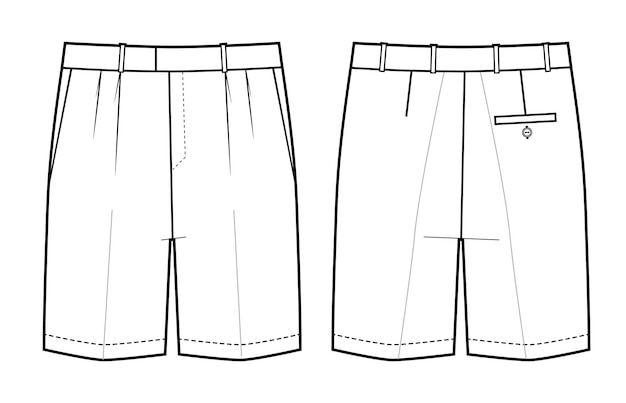 Calças curtas Chino ilustração de moda