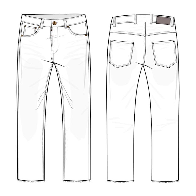 calças desenhadas à mão roupa de moda esboço contorno ilustração