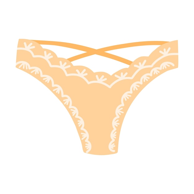 Calças íntimas femininas isoladas em fundo branco Ilustração plana vetorial