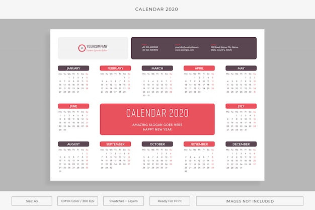 Calendário 2020