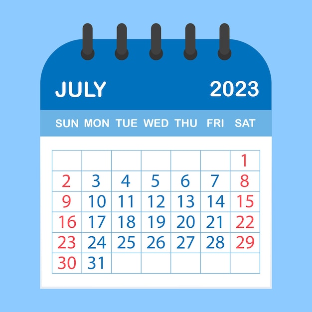 Calendário 2023 julho