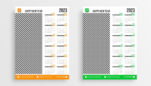 Calendário 2023. modelo de design de calendário. design de calendário de parede 2023.