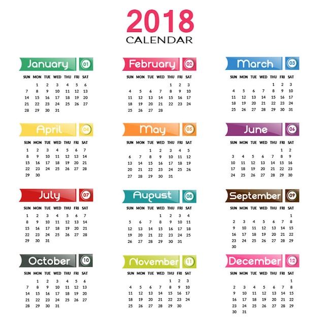 Calendário anual 2018