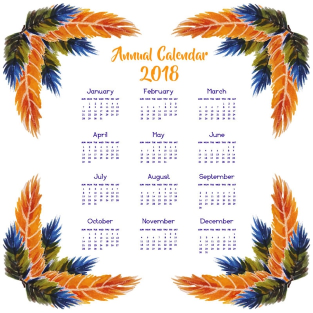Calendário anual 2018