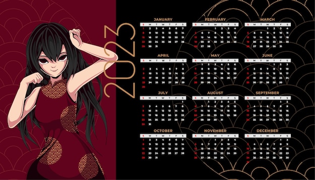 Calendário de anime pesadelo 2023