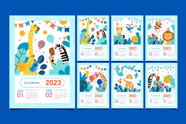 Vetor calendário de aniversário de design plano