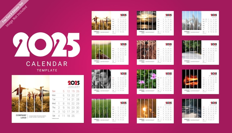 Vetor calendário de escritório 01 2025