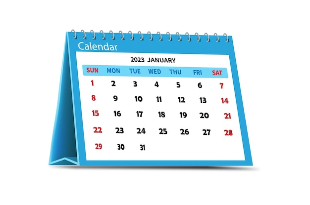 Calendário de janeiro de 2023