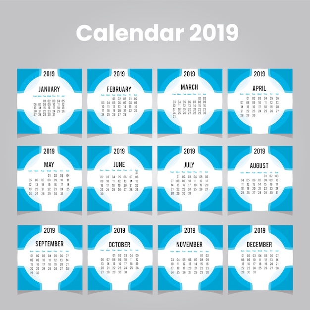 Calendário de mesa 2019