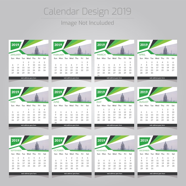 Vetor calendário de mesa 2019