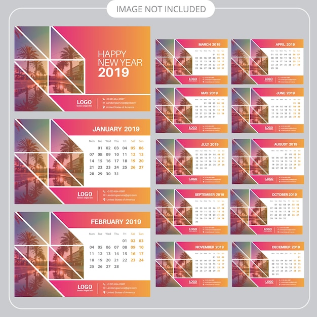 Calendário de mesa 2019