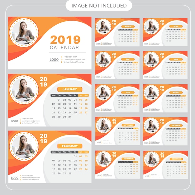 Calendário de mesa 2019