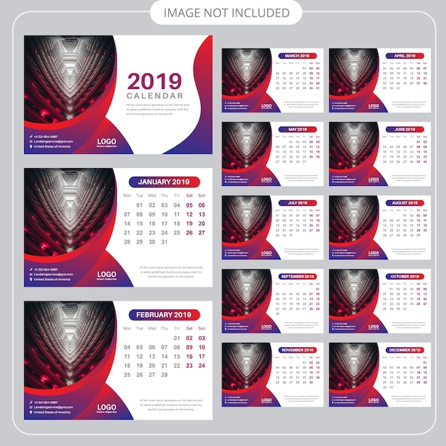 Calendário de mesa 2019