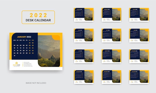 Calendário de mesa 2022 ano novo calendário de mesa do plano anual corporativo 2022