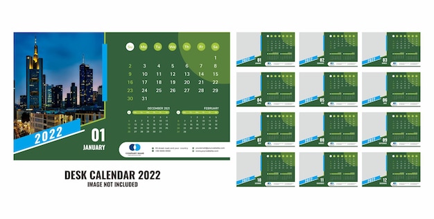 Calendário de mesa ou planejador 2022