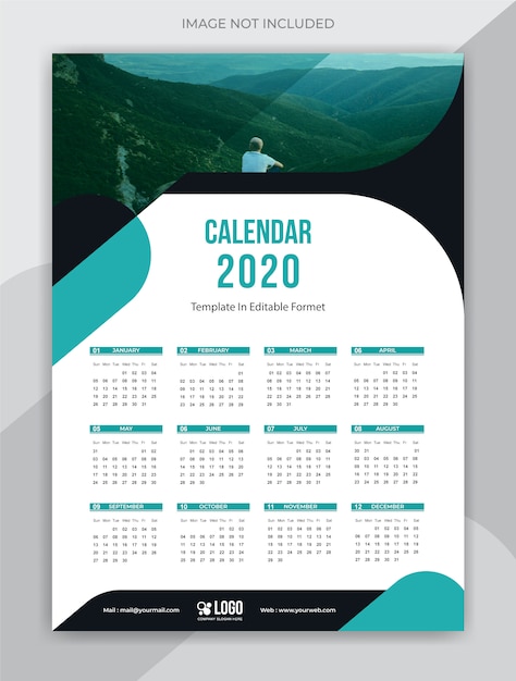 Vetor calendário de negócios para 2020