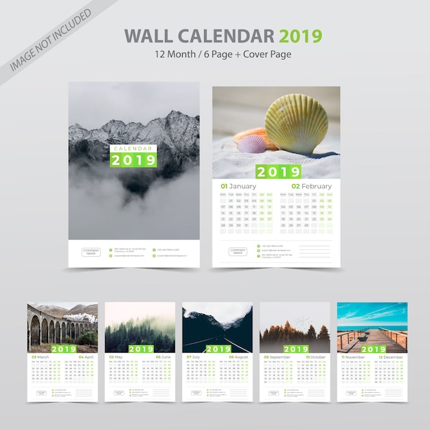 Calendário de parede 2019