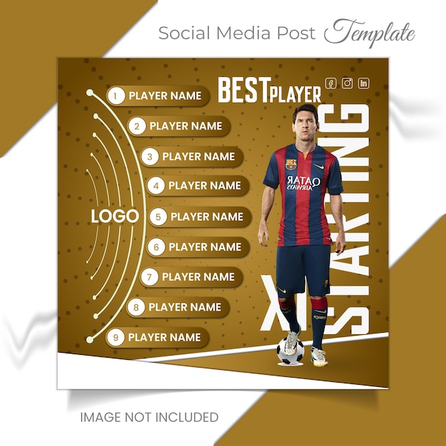 Calendário de partidas de futebol para postagens nas redes sociais