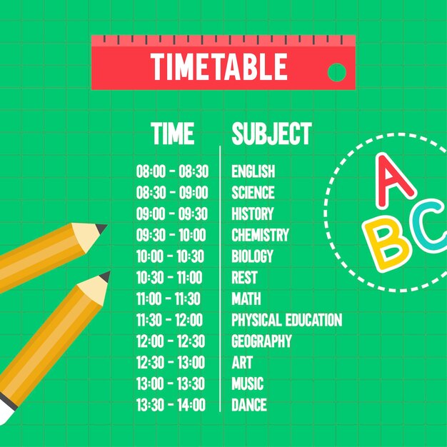 Calendário de volta à escola