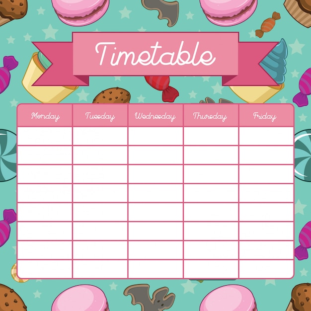 Calendário escolar com doces