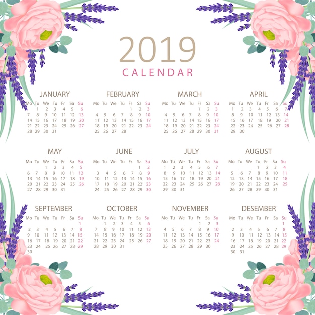 Calendário floral 2019