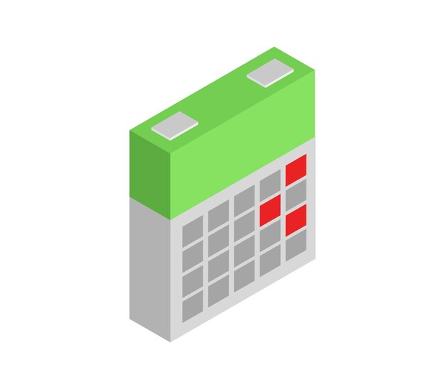 Calendário isométrico