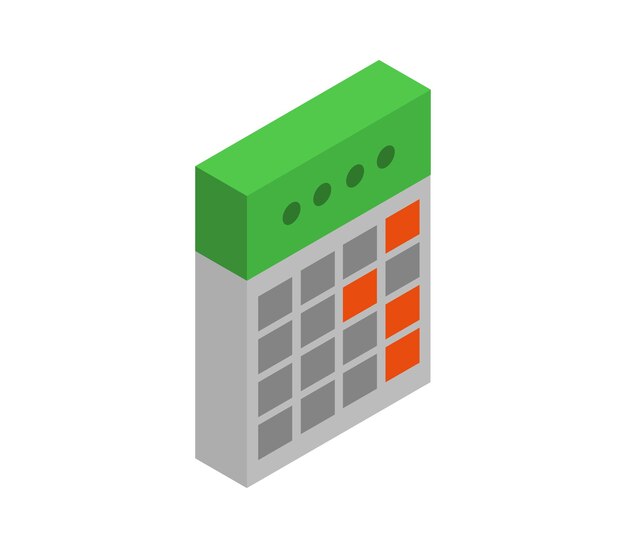 Calendário isométrico