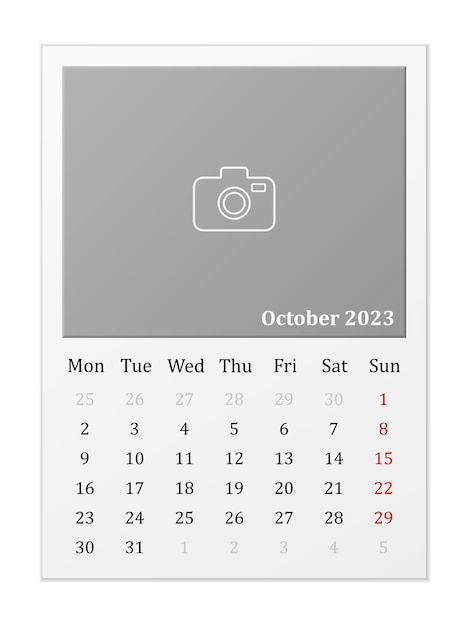 Calendário outubro 2023