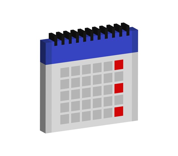 calendário tridimensional