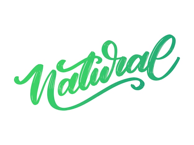 Caligrafia de slogan de letras verdes naturais