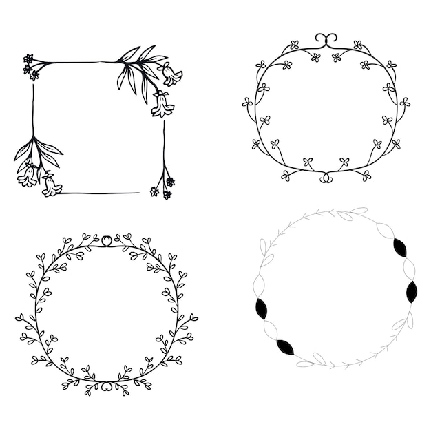Caligrafia florescer quadros de texto vintage decorado ornamental florescer bordas ornamentadas e