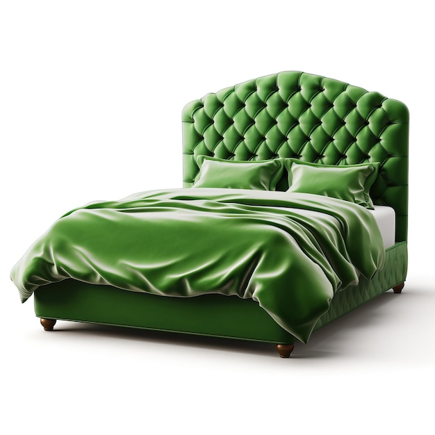 Vetor cama de cor verde vetor 3d fundo branco isolado alto