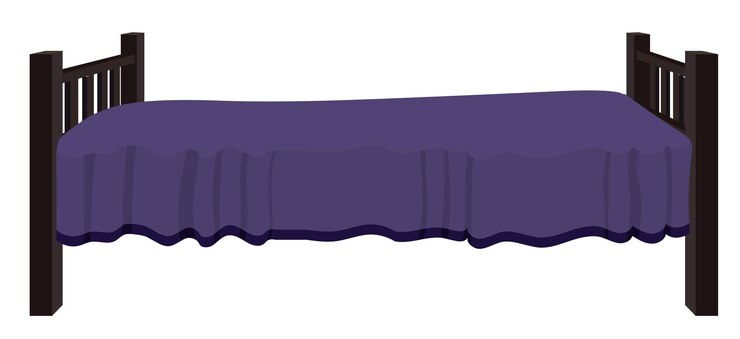 Vetor cama de madeira design indiano cama de desenho único clipart vetorial de desenho animado isolado em fundo branco