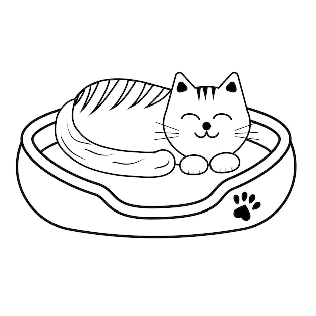 Cama para cães e gatos ilustração vetorial isolada de cor