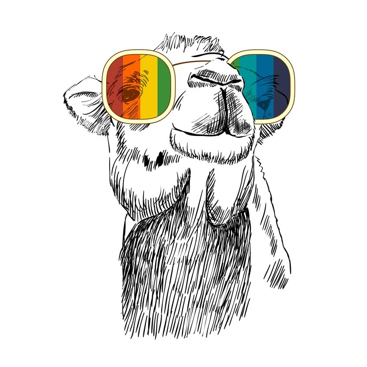 Vetor camelo retrô vetorial