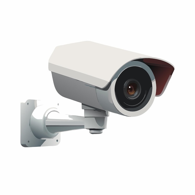 Câmera de CCTV moderna realista isolada em fundo branco Ilustração vetorial 4