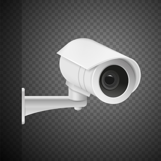 Câmera de CCTV moderna realista isolada em ilustração vetorial de fundo transparente