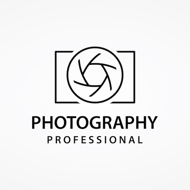 Câmera de fotografia logotipo lente obturador da câmera linha digital profissional elegante e moderno o logotipo pode ser usado para fotografia de estúdio e outros negócios usando modelos de edição de ilustração vetorial