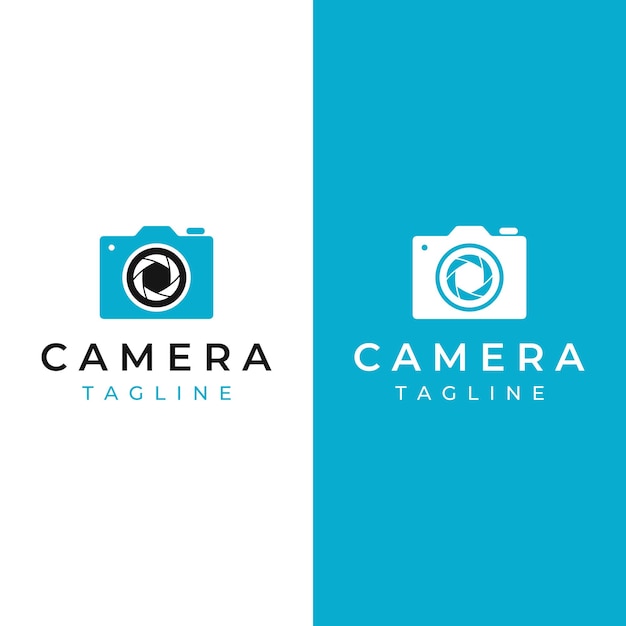 Câmera de fotografia logotipo lente obturador da câmera linha digital profissional elegante e moderno o logotipo pode ser usado para fotografia de estúdio e outros negócios usando modelos de edição de ilustração vetorial