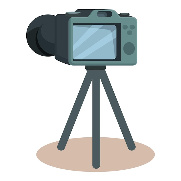 Câmera digital profissional em tripé a tirar fotografias