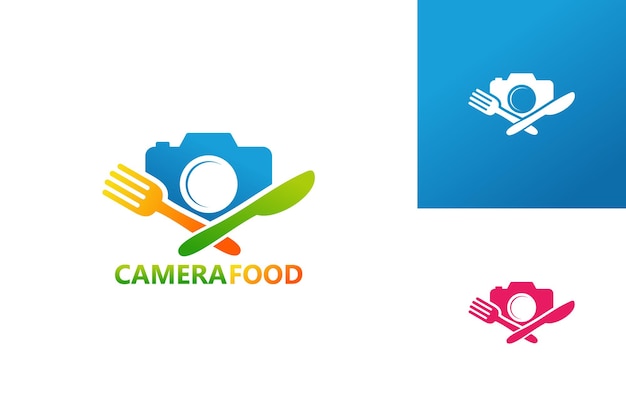 Câmera food logo design vector design, emblema, design concept, creative symbol, icon