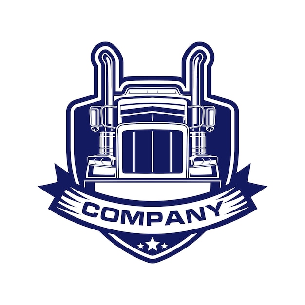 Vetor caminhão e reboque com logotipo de camionagem